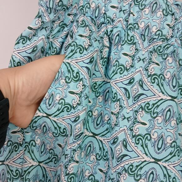 Talbots SZ XL Nantucket Linen Wide Leg Crop Pants & Matching Tank Oval Medallion - Picture 6 of 9